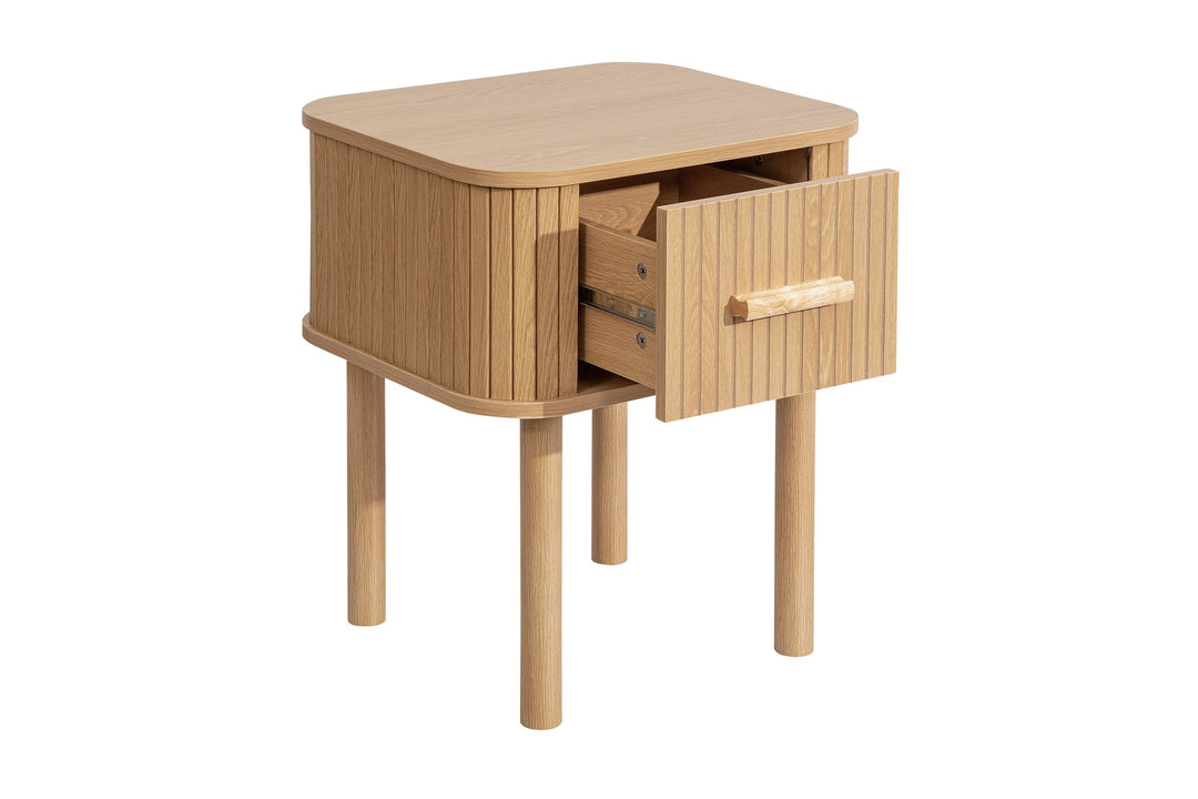 Birlea Axel 1 Drawer Fluted Bedside (Self Assembly) (DHD)