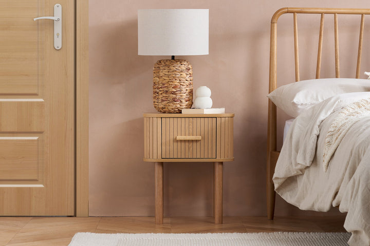 Birlea Axel 1 Drawer Fluted Bedside (Self Assembly) (DHD)