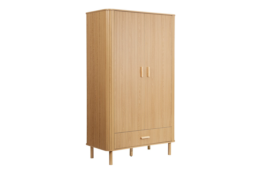 Birlea Axel 2 Door 1 Drawer Fluted Wardrobe (Self Assembly) (DHD)