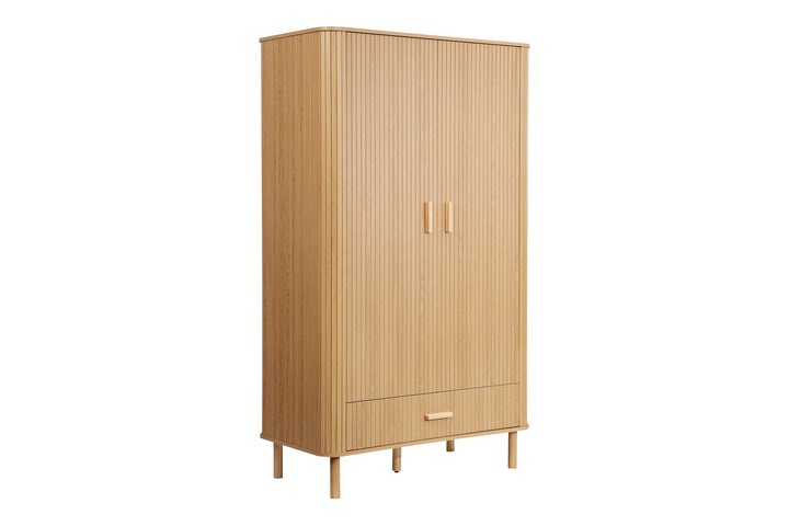 Birlea Axel 2 Door 1 Drawer Fluted Wardrobe (Self Assembly) (DHD)