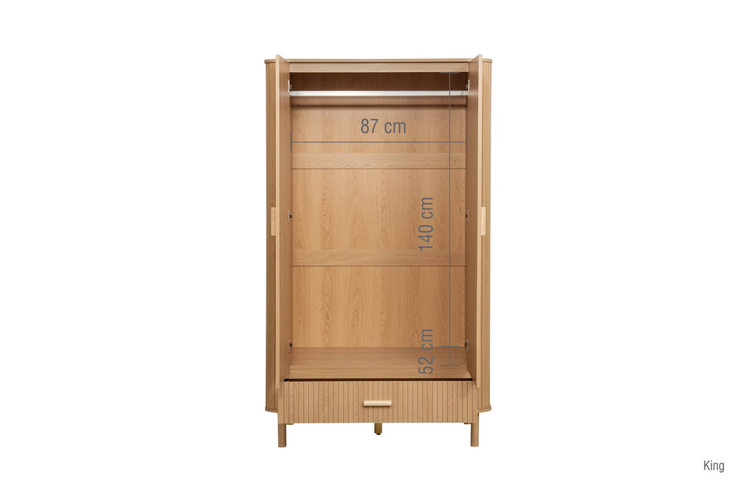 Birlea Axel 2 Door 1 Drawer Fluted Wardrobe (Self Assembly) (DHD)