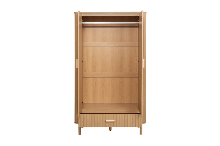 Birlea Axel 2 Door 1 Drawer Fluted Wardrobe (Self Assembly) (DHD)