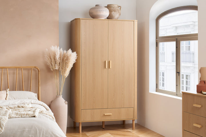 Birlea Axel 2 Door 1 Drawer Fluted Wardrobe (Self Assembly) (DHD)