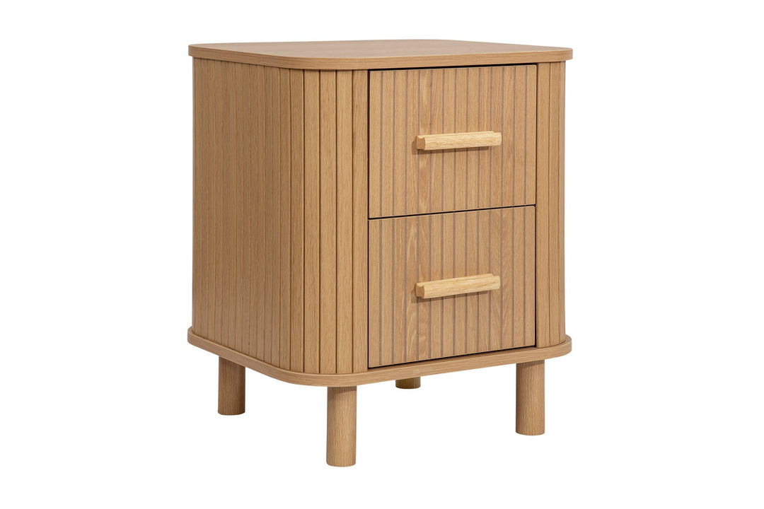 Birlea Axel 2 Drawer Fluted Bedside (Self Assembly) (DHD)