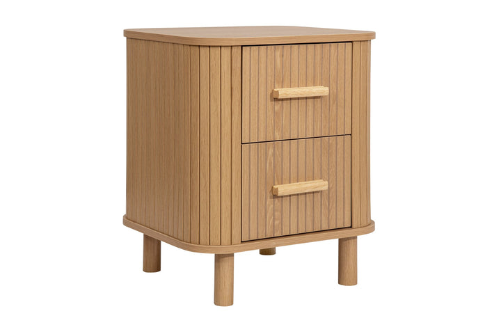 Birlea Axel 2 Drawer Fluted Bedside (Self Assembly) (DHD)