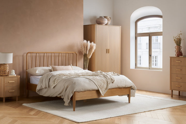 Birlea Axel 2 Drawer Fluted Bedside (Self Assembly) (DHD)