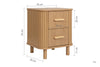 Birlea Axel 2 Drawer Fluted Bedside (Self Assembly) (DHD)