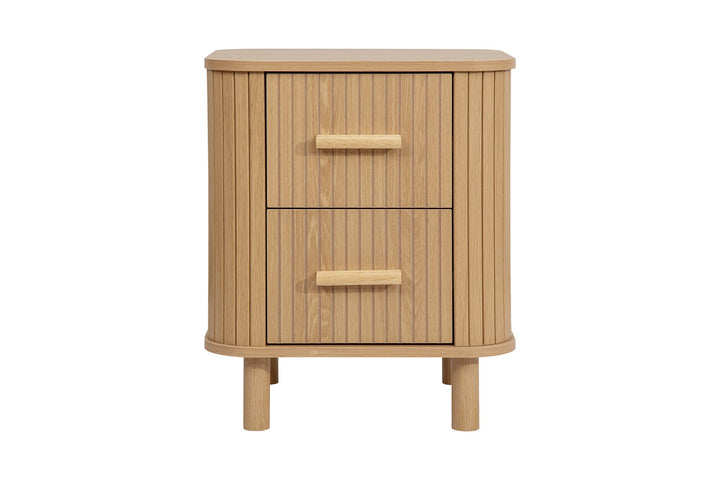 Birlea Axel 2 Drawer Fluted Bedside (Self Assembly) (DHD)