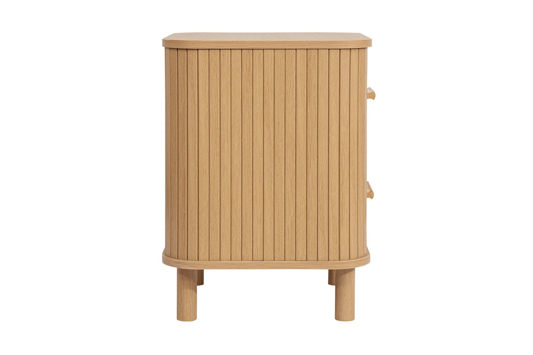 Birlea Axel 2 Drawer Fluted Bedside (Self Assembly) (DHD)