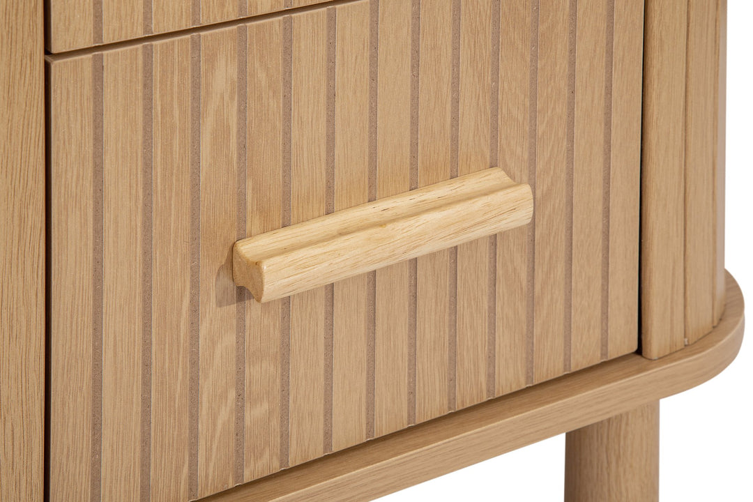 Birlea Axel 2 Drawer Fluted Bedside (Self Assembly) (DHD)