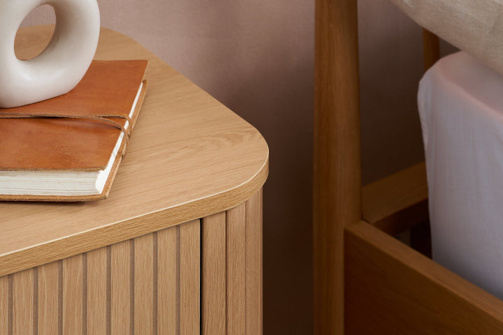 Birlea Axel 2 Drawer Fluted Bedside (Self Assembly) (DHD)