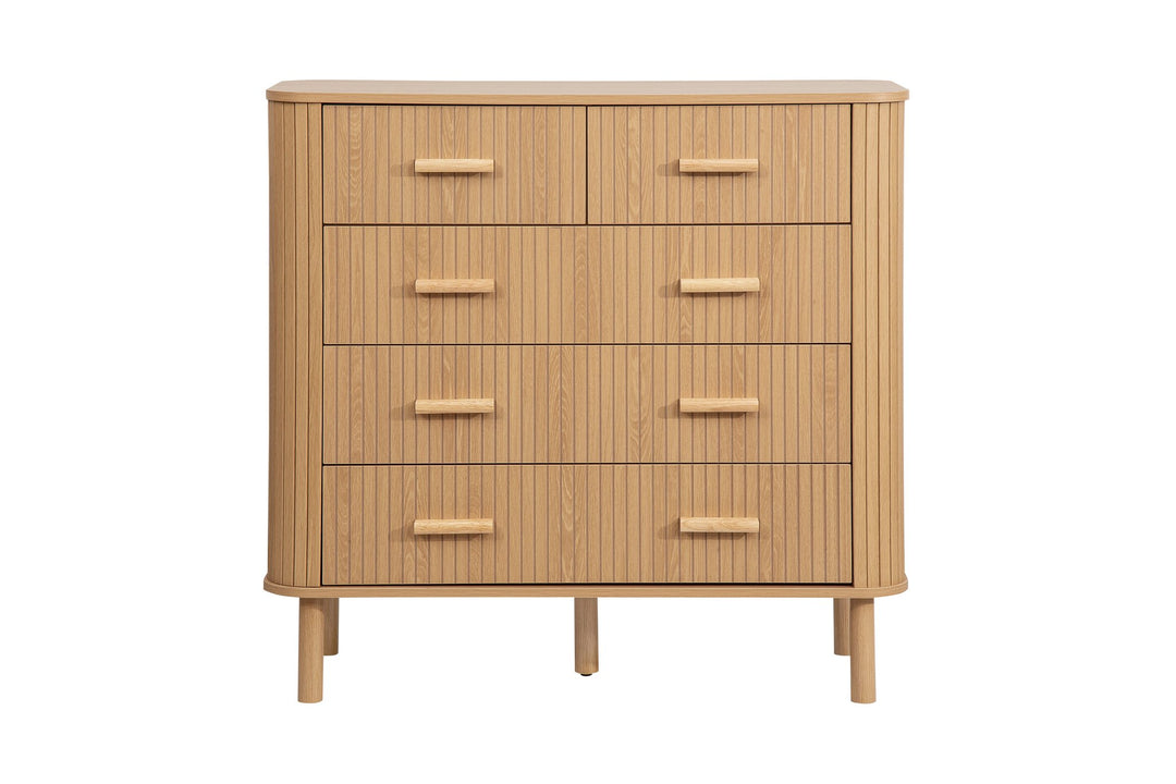 Birlea Axel 5 Drawer Fluted Chest (Self Assembly) (DHD)