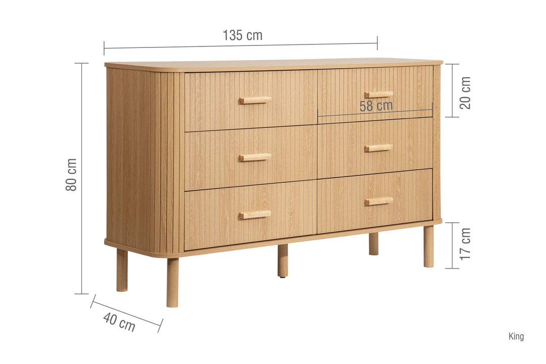 Birlea Axel 6 Drawer Fluted Chest (Self Assembly) (DHD)