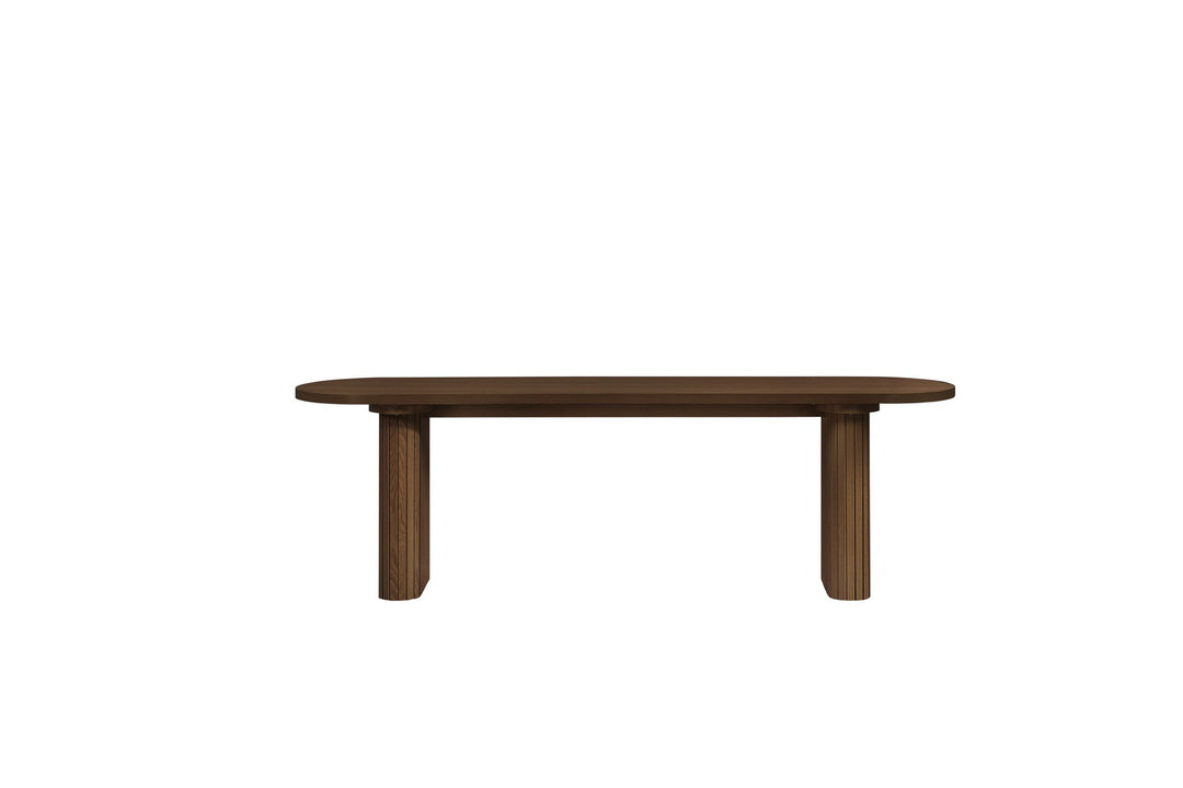 Birlea Axel Oval Fluted Dining Table With 2 Benches (Self Assembly) (DHD)