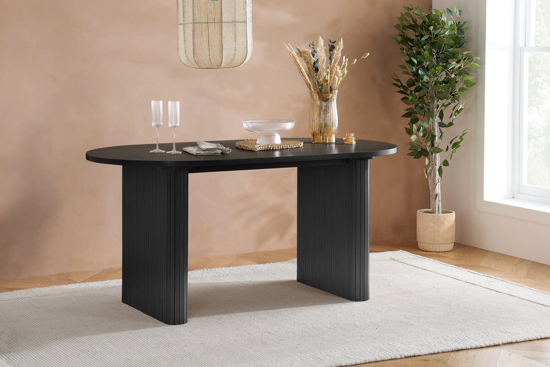 Birlea Axel Oval Fluted Dining Table (Self Assembly) (DHD)