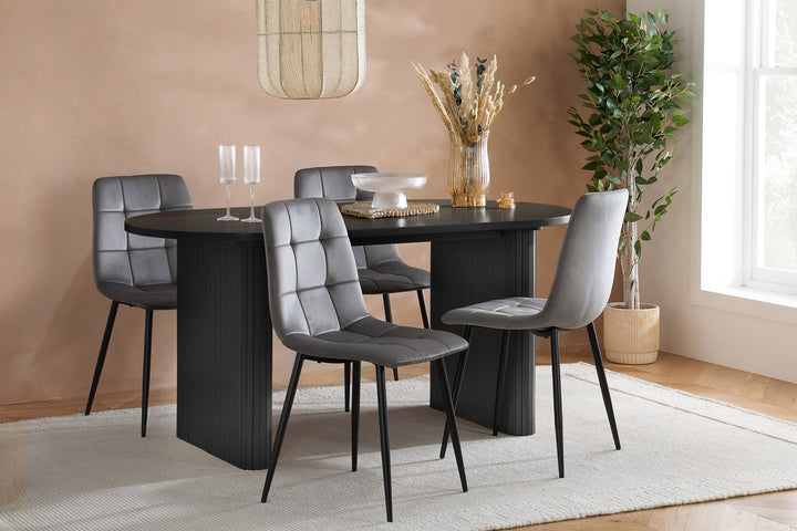 Birlea Axel Oval Fluted Dining Table (Self Assembly) (DHD)
