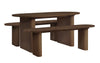 Birlea Axel Oval Fluted Dining Table With 2 Benches (Self Assembly) (DHD)