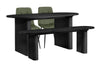 Birlea Axel Oval Fluted Dining Table With 2 Chairs And Bench (Self Assembly) (DHD)