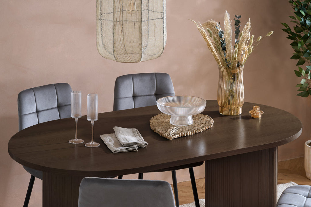 Birlea Axel Oval Fluted Dining Table With 4 Chairs (Self Assembly) (DHD)