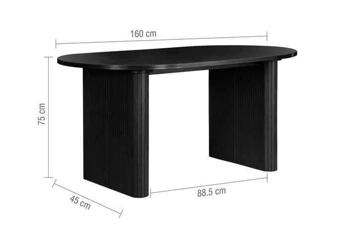 Birlea Axel Oval Fluted Dining Table With 4 Chairs (Self Assembly) (DHD)