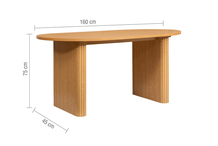 Birlea Axel Oval Fluted Dining Table With 4 Chairs (Self Assembly) (DHD)