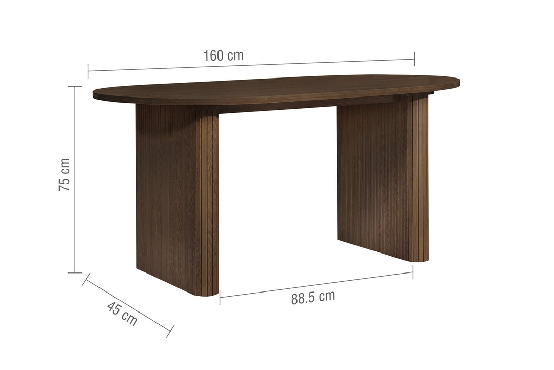 Birlea Axel Oval Fluted Dining Table With 4 Chairs (Self Assembly) (DHD)