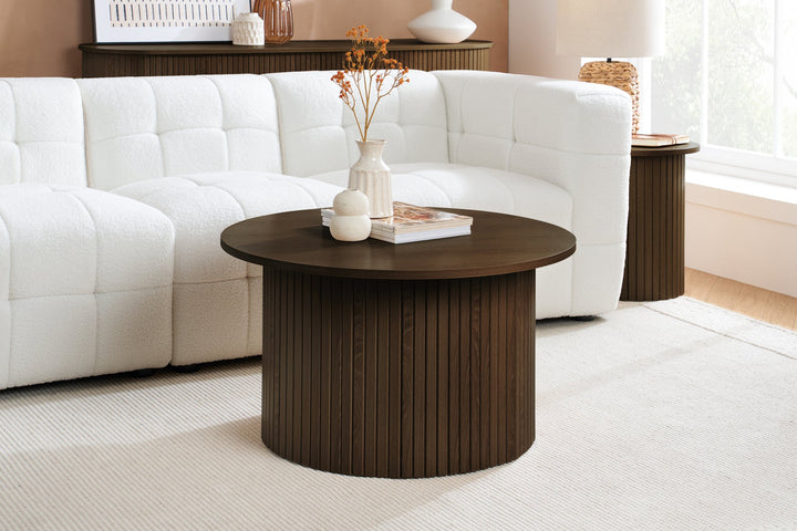 Birlea Axel Round Fluted Coffee Table (Self Assembly) (DHD)