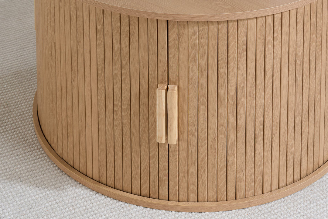 Birlea Axel Round Fluted Coffee Table with Storage (Self Assembly) (DHD)