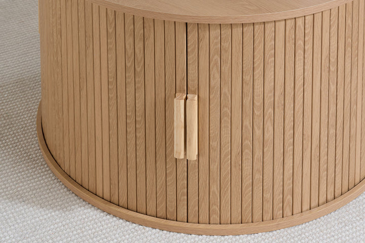Birlea Axel Round Fluted Coffee Table with Storage (Self Assembly) (DHD)
