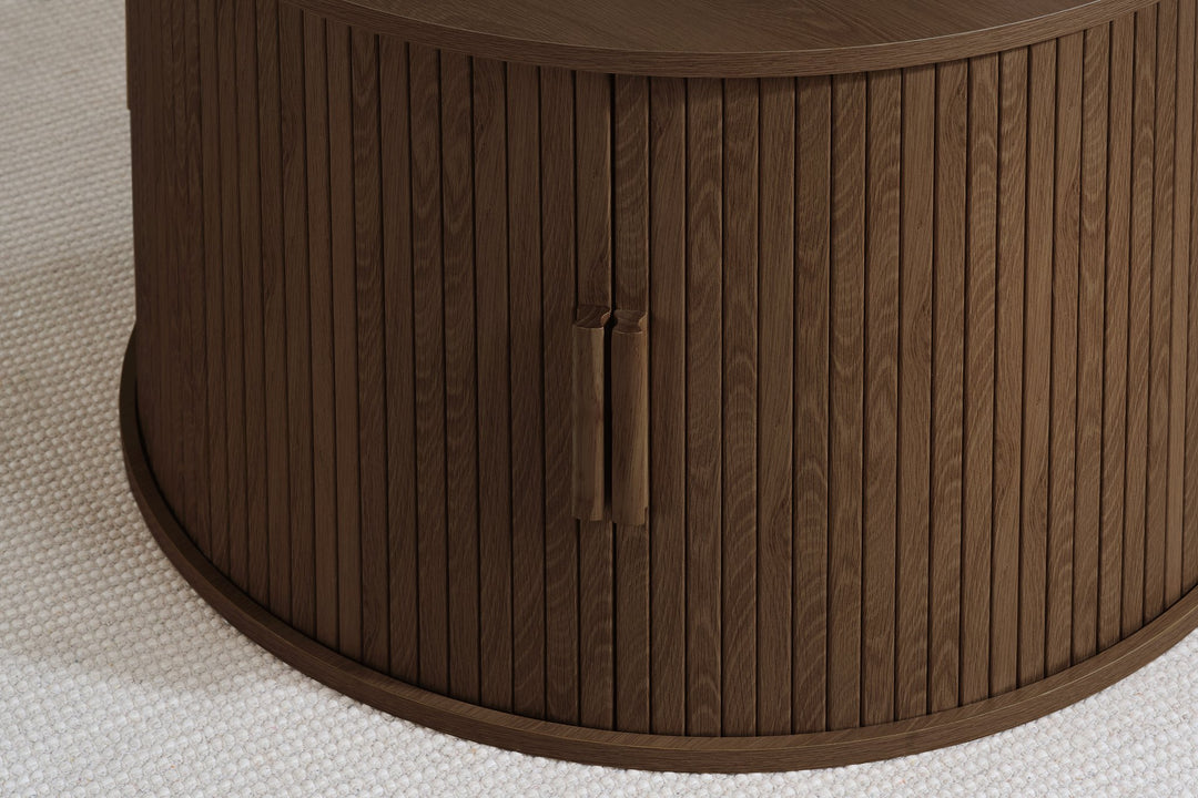 Birlea Axel Round Fluted Coffee Table with Storage (Self Assembly) (DHD)