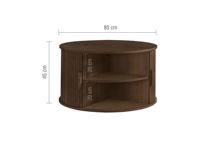 Birlea Axel Round Fluted Coffee Table with Storage (Self Assembly) (DHD)