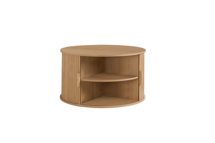 Birlea Axel Round Fluted Coffee Table with Storage (Self Assembly) (DHD)