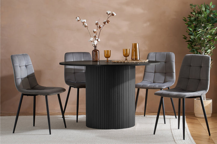 Birlea Axel Round Fluted Dining Table (Self Assembly) (DHD)
