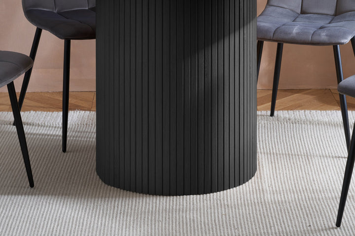 Birlea Axel Round Fluted Dining Table (Self Assembly) (DHD)
