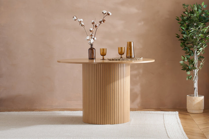 Birlea Axel Round Fluted Dining Table (Self Assembly) (DHD)