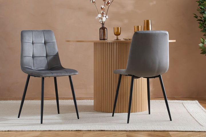 Birlea Axel Round Fluted Dining Table (Self Assembly) (DHD)