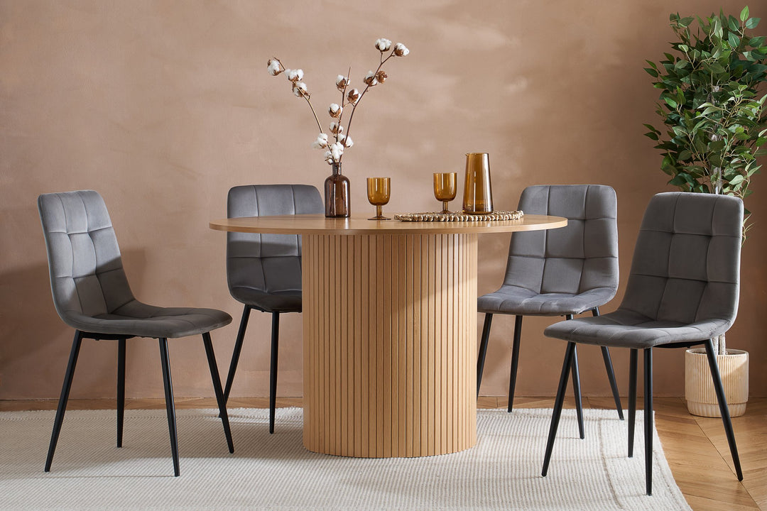 Birlea Axel Round Fluted Dining Table (Self Assembly) (DHD)