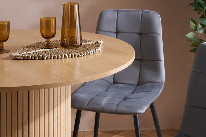 Birlea Axel Round Fluted Dining Table (Self Assembly) (DHD)
