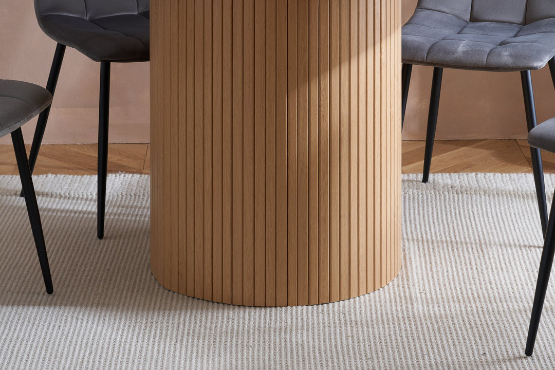 Birlea Axel Round Fluted Dining Table (Self Assembly) (DHD)