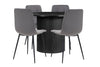 Birlea Axel Round Fluted Dining Table with 4 Chairs (Self Assembly) (DHD)