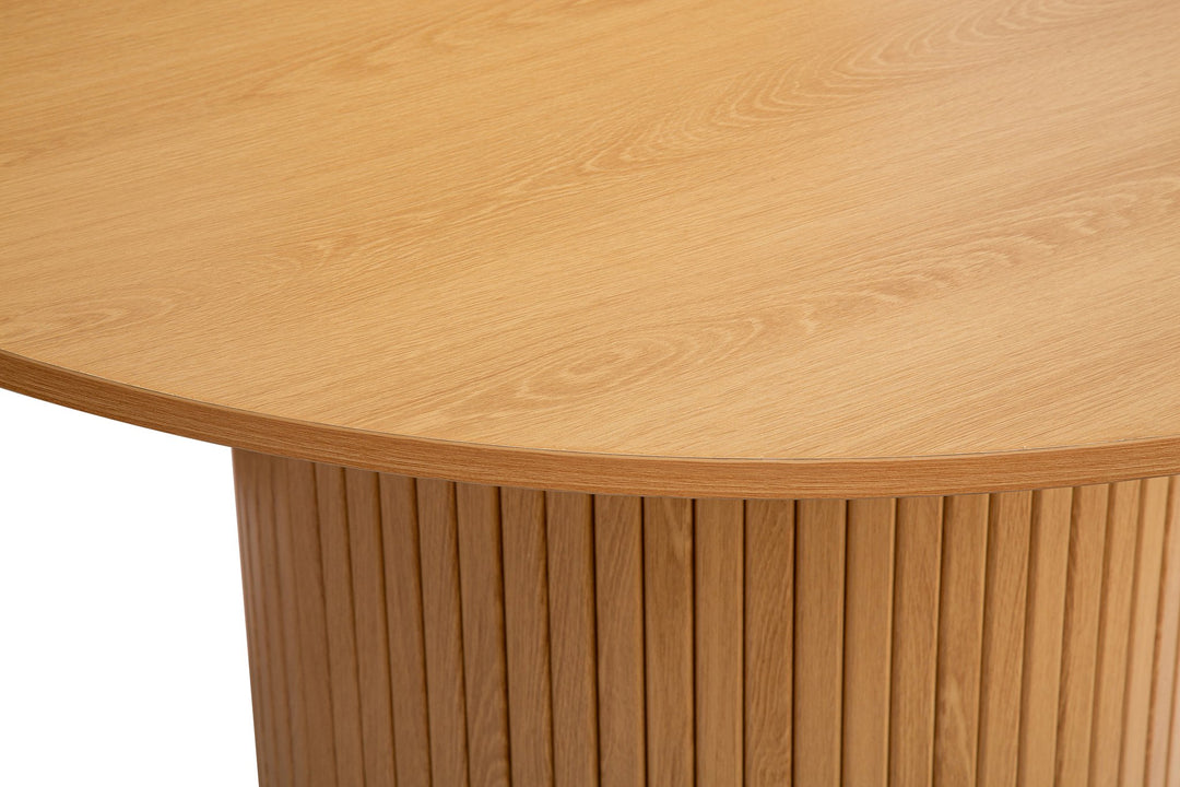 Birlea Axel Round Fluted Dining Table with 4 Chairs (Self Assembly) (DHD)