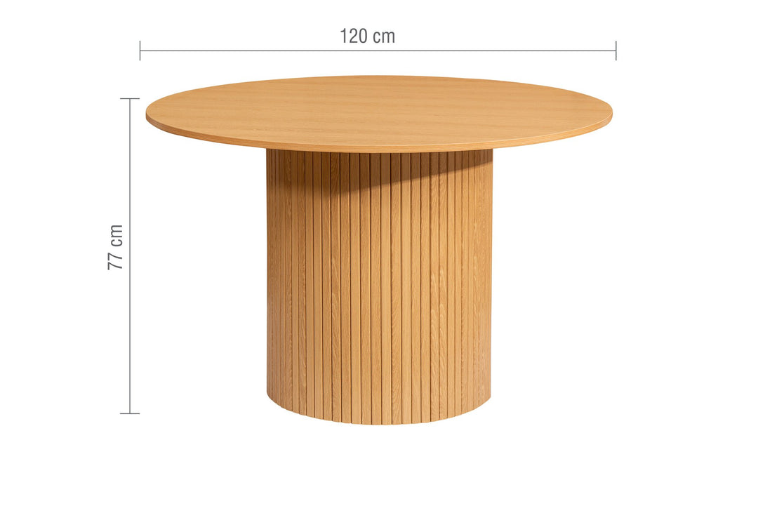 Birlea Axel Round Fluted Dining Table with 4 Chairs (Self Assembly) (DHD)