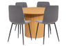Birlea Axel Round Fluted Dining Table with 4 Chairs (Self Assembly) (DHD)