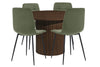 Birlea Axel Round Fluted Dining Table with 4 Chairs (Self Assembly) (DHD)