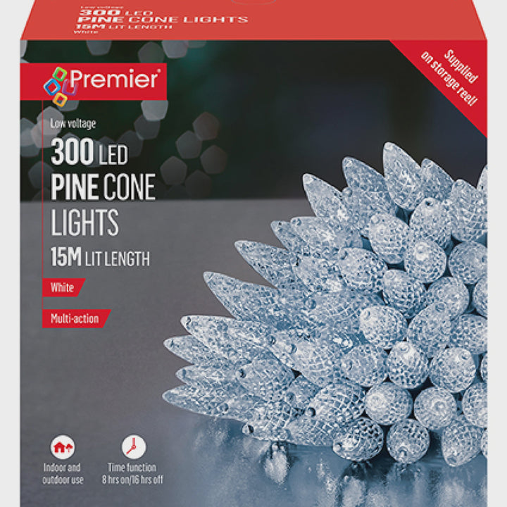 Premier 300 Multi-Action LED Pinecone Lights 15m White