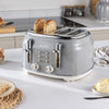 Salter Retro Grey 4 Slice Toaster with 6 Browning Levels