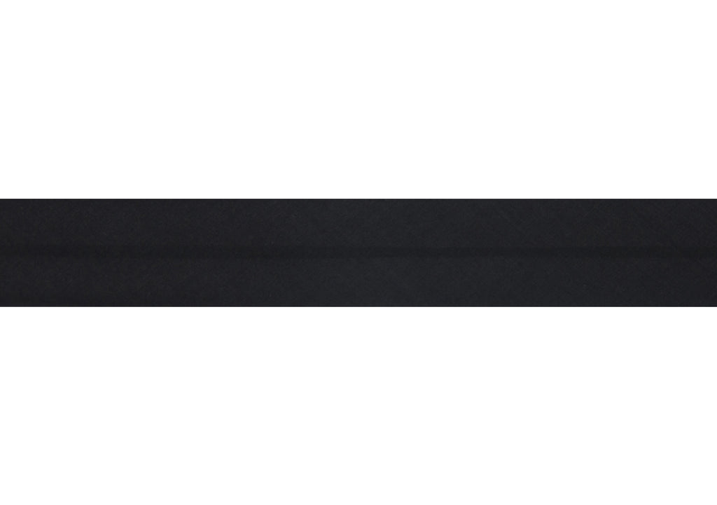 Trim: Bias Binding: Polycotton: 16mm: Black Sold By The Metre