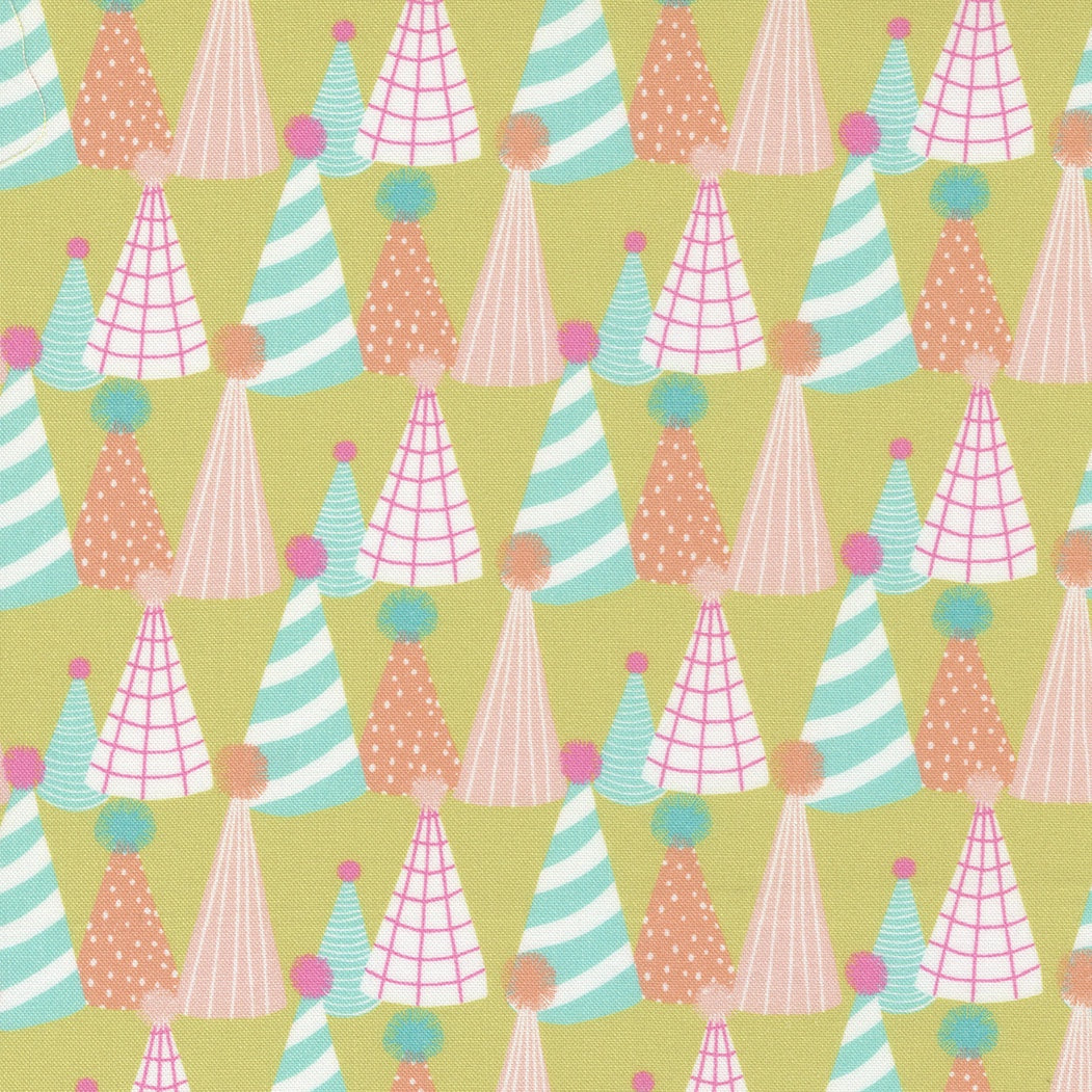 Moda Soiree Pool Party by Mara Penny Paper Hats Lime 13375-22 Sold By The Metre
