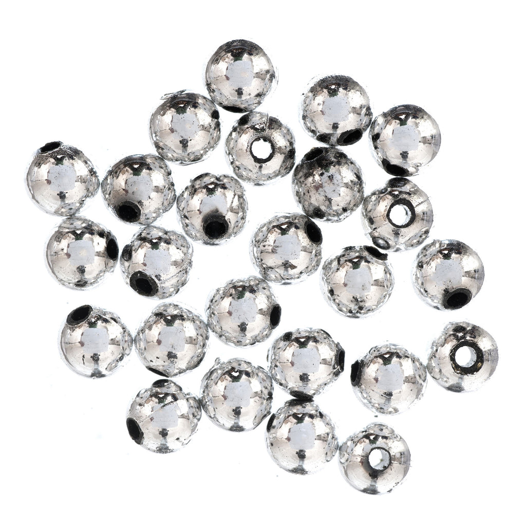 Beads: Plated: 8mm: Silver: 20