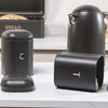 Salter Pebble 3-Piece Canister Set - Charcoal with Brass Effect Letters